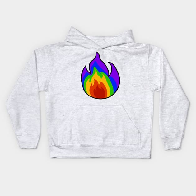 Rainbow Flame Kids Hoodie by CalliesArt